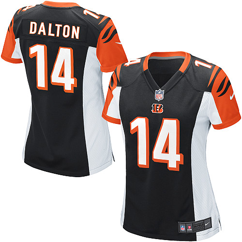 Nike North Cincinatti Bengals 14 Andy Dalton Womens Black Game NFL Jerseyss